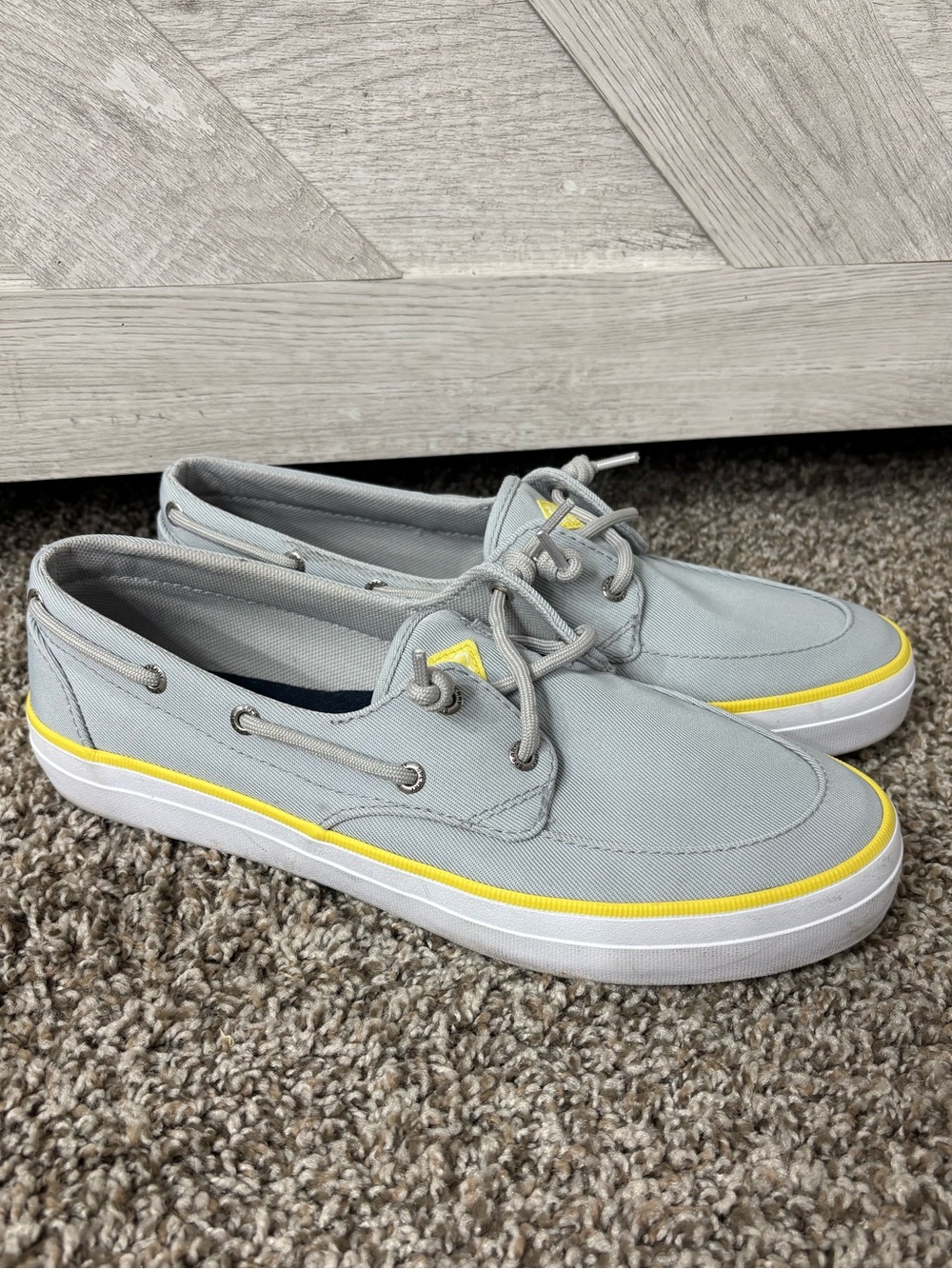 Sperry Top Sider Canvas Boat Seacycled Slip on Shoes Woman Size 9.5 Grey